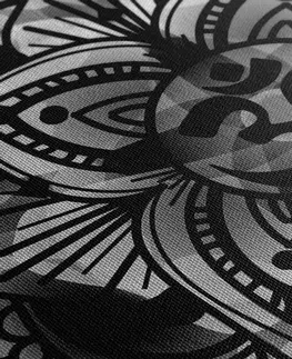 Černobílé obrazy Obraz Mandala zdraví v černobílém provedení
