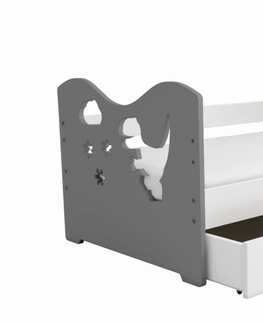 Postele Dětská postel ORTLER 80x160 typ 3, šedá čela + bílé boky