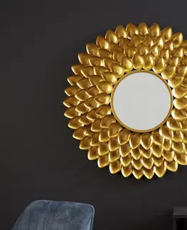Zrcadla LuxD Designové nástěnné zrcadlo Lanesia 90 cm zlaté