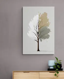 Obrazy stromy a listy Obraz minimalistický vícebarevný strom