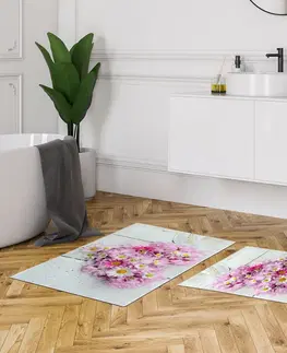 Koupelnové předložky L'essentiel Sada 2 kusů koupelnových předložek FlowersForYou bílá/růžová