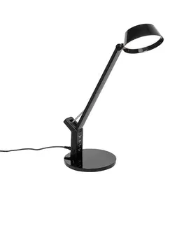 Stolni lampy Stolní lampa černá s dotykem včetně LED s USB připojením - Edward