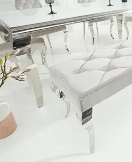 Stylové a luxusní lavice Estila Luxusní čalouněná lavice Modern Barock stříbrná