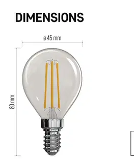 LED žárovky EMOS LED žárovka Filament Mini Globe / E14 / 3,4 W (40 W) / 470 lm / teplá bílá ZF1220
