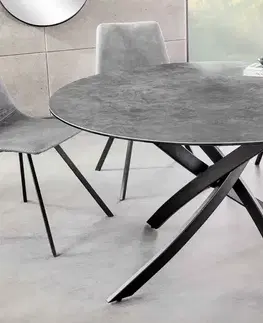 Jídelní stoly LuxD Kulatý jídelní keramický stůl Halia 120 cm antracitový