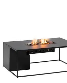 Přenosná ohniště Stůl s plynovým ohništěm cosi design line černý rám / keramická deska