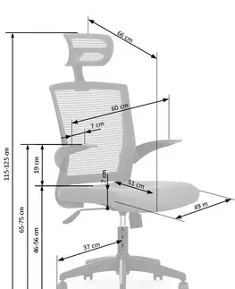 Kancelářské židle HALMAR Kancelářské křeslo Valennia černé/šedé
