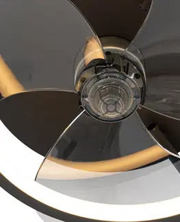 Stropni vetrak Stropní ventilátor černý včetně LED s dálkovým ovládáním - Kees