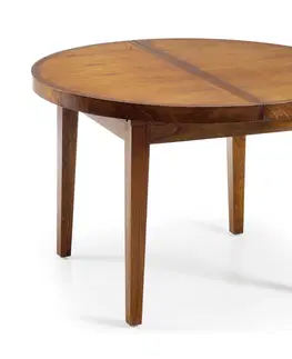 Designové a luxusní jídelní stoly Estila Kulatý rozkládací jídelní stůl Star ze dřeva rozkládací 170cm