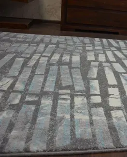 Koberce a koberečky Dywany Lusczow Kusový koberec AKRYLOVÝ PATARA 0244 Krémový/Tyrkysový, velikost 80x150