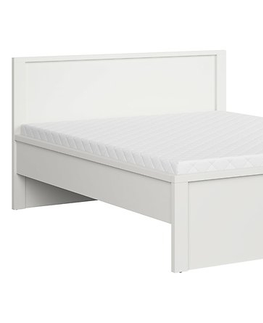 Postele LOBATES vyšší postel 160x200 cm, bílá/bílý mat, 5 let záruka