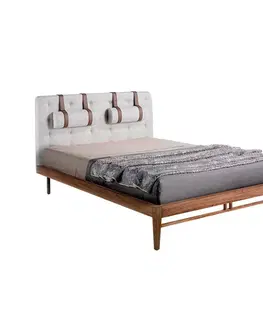 Luxusní a stylové postele Estila Jedinečná manželská postel Forma Moderna z dřeva šedá 210cm