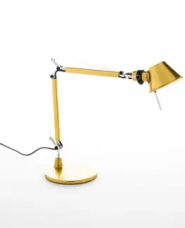 Stolní lampy do kanceláře Artemide Tolomeo Micro zlatá - tělo lampy + základna 0011860A