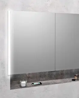 Koupelnová zrcadla SAPHO INTEGRA zápustná galerka s LED osvětlením, 105x70cm IN105
