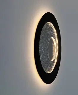 Nástěnná svítidla Holländer Nástěnné svítidlo Urano LED, hnědočernostříbrná, Ø 85 cm, železo