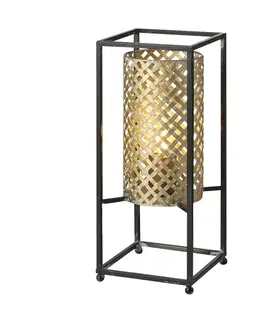 Stolní lampy Freelight Stolní lampa Petrolio, černá / zlatá, výška 37 cm