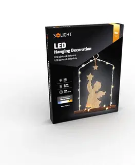 Vánoční dekorace Solight LED závěsná dekorace - anděl, 20x LED, 2xAA