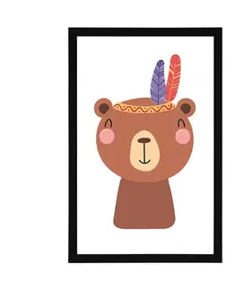 Zvířátka Plakát roztomilý medvídek s peříčky