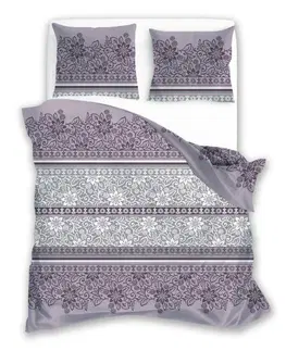 Ložní povlečení Faro Povlečení ze saténové bavlny Lerdy 004 160 x 200 cm fialové