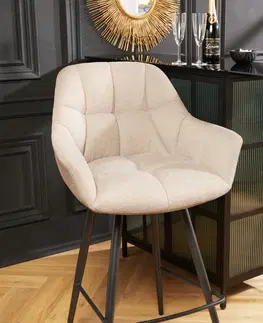 Barové židle LuxD Designová barová otočná židle Vallerina béžová