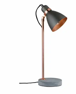 Lampy na noční stolek Paulmann stolní lampa Neordic Orm 1-ramenné měď/beton 796.24 P 79624