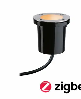 Chytré osvětlení PAULMANN Plug & Shine LED zemní svítidlo Smart Home Zigbee zlaté světlo spot neláká hmyz IP65 CCT 4,6W černá/ocel