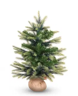 Vánoční stromky a věnce DecoLED Umělý vánoční stromek 60 cm, smrček Penny s 2D a 3D jehličím v jutovém obalu