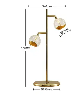 Stolní lampy Lucande Lucande Kilio LED stolní lampa, stmívatelná, zlatá