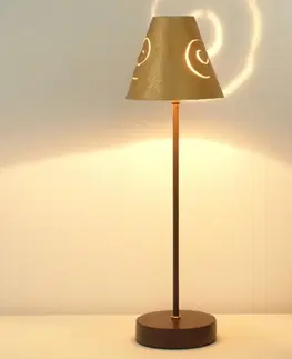 Světla na parapety Holländer Stolní lampa Schneckenhut zlatá ze železa
