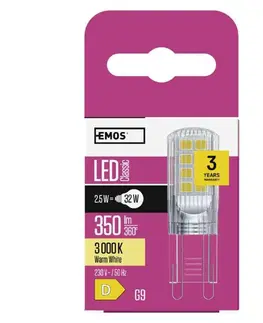 LED žárovky EMOS LED žárovka Classic JC / G9 / 2,5 W (32 W) / 350 lm / teplá bílá ZQ9535