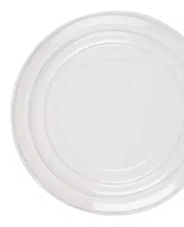 Talíře Dezertní bílý vroubkovaný talíř Romantic Intense - Ø 22*2 cm Clayre & Eef RIDP