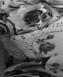 Černobílé obrazy Obraz romantický vintage styl v černobílém provedení