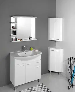 Koupelnový nábytek AQUALINE ZOJA/KERAMIA FRESH horní skříňka rohová 35x76x35cm, bílá 50331