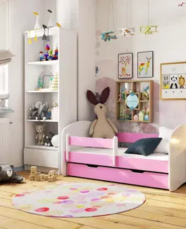 Dětské postýlky Ak furniture Dětská postel SMILE 180x90 cm růžová