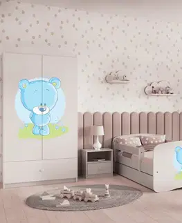 Dětské postýlky Kocot kids Dětská postel Babydreams medvídek bílá, varianta 80x180, bez šuplíků, s matrací