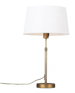 Stolni lampy Stolní lampa bronzová s odstínem bílá 35 cm nastavitelná - Parte