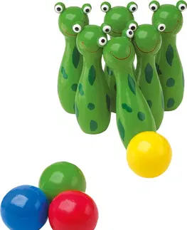 Dřevěné hračky Small foot  Kuželky žabky Frogs vícebarevné