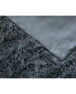 Přikrývky Jerry Fabrics Deka s dlouhým vlasem Riccia tm. šedá, 230 x 200 cm