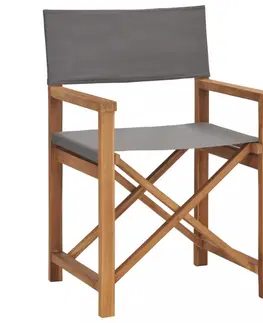 Zahradní křesla a židle Režisérská židle teakové dřevo Dekorhome Modrá