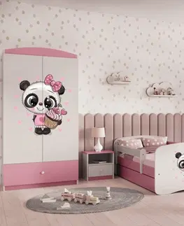 Dětské postýlky Kocot kids Dětská postel Babydreams panda růžová, varianta 70x140, bez šuplíků, bez matrace
