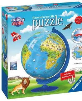 Hračky puzzle RAVENSBURGER - Dětský Globus (Anglický) 180 Dílků