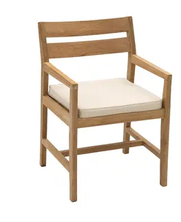 Zahradní židle a křesla DEOKORK Zahradní pevné křeslo WINSTON (teak)
