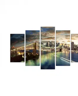Obrazy Hanah Home Vícedílný obraz Bridge NYC 110x60 cm