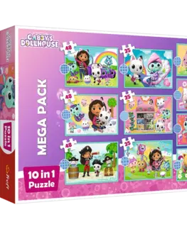 Hračky puzzle TREFL -  Puzzle 10v1 - V Gabbyině světě / Universal Gabby's Dollhouse