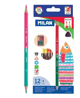 Hračky MILAN - Pastelky dvoubarevné trojhranné 12ks