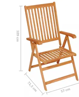 Zahradní židle Zahradní polohovací židle 8 ks akácie / látka Dekorhome Béžová