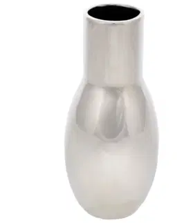 Vázy keramické Keramická váza Belly, 9 x 21 x 9 cm, stříbrná
