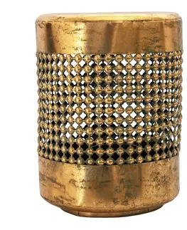 Zahradní lampy Kovová lucerna se zlatou patinou Aubree - Ø 29*38 cm Clayre & Eef 6Y4533