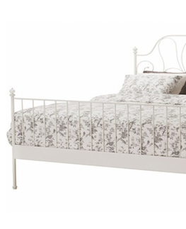 Postele PENNATI kovová postel s roštem 140x200 cm, bílá