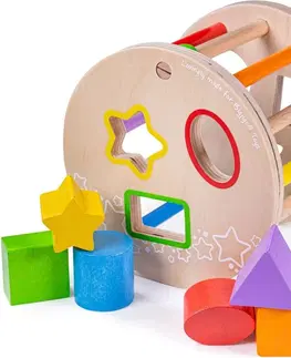 Dřevěné hračky Bigjigs Toys Dřevěný válec s tvary ROLLER